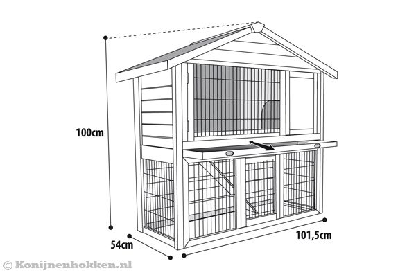 Compact konijnenhok van Flamingo.