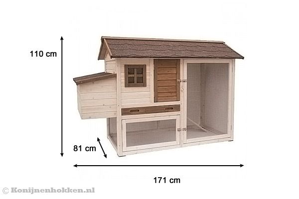 Met een formaat van 171x81x110 cm.